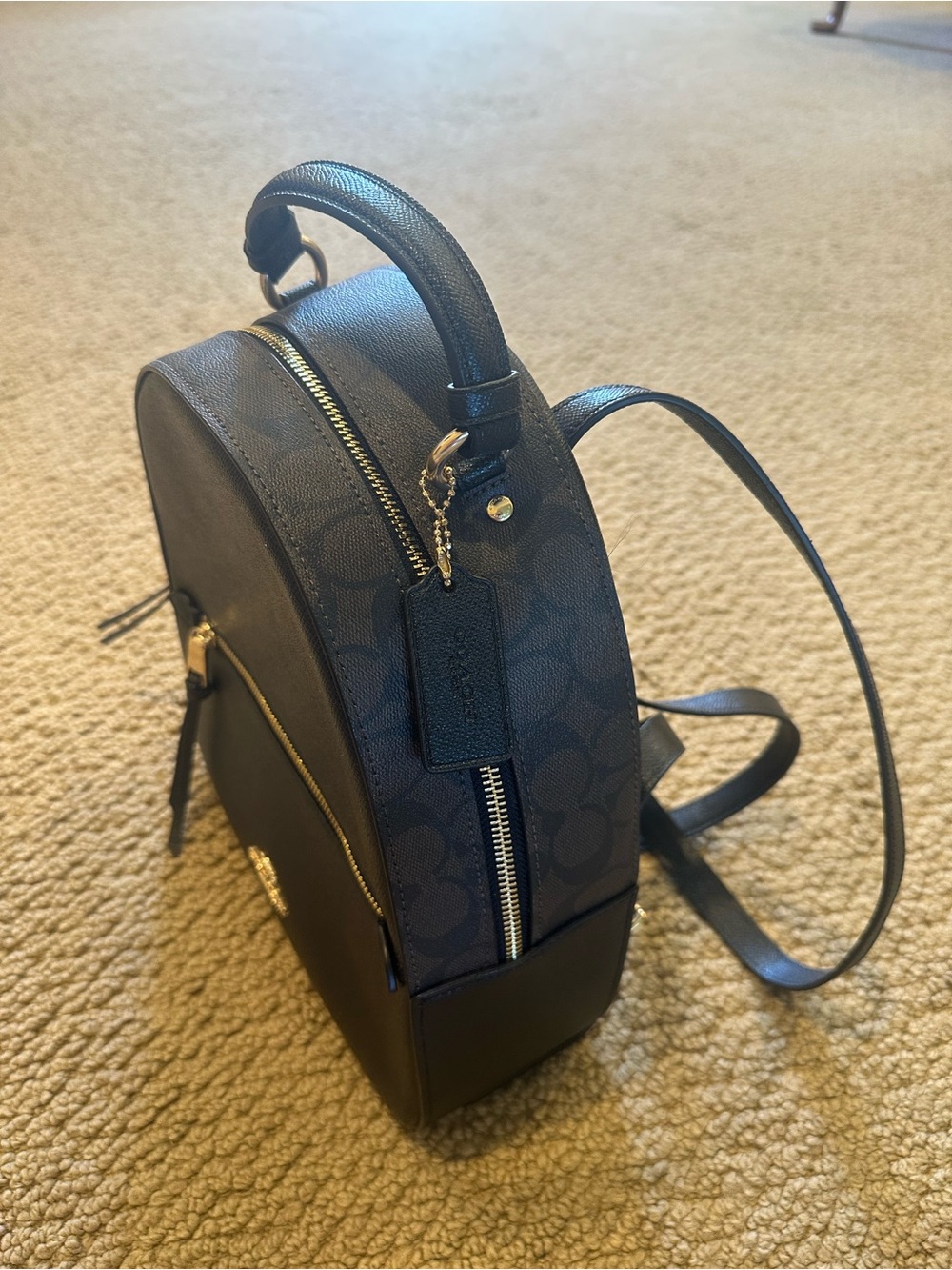 NEVER USED- Coach Jordyn Backpack in Black Leather with C Design - Picture 14 of 15